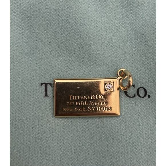 Tiffany & Co. 18k Gold Diamond Envelope Address Pendant Charm Necklace Bracelet - Picture 11 of 16